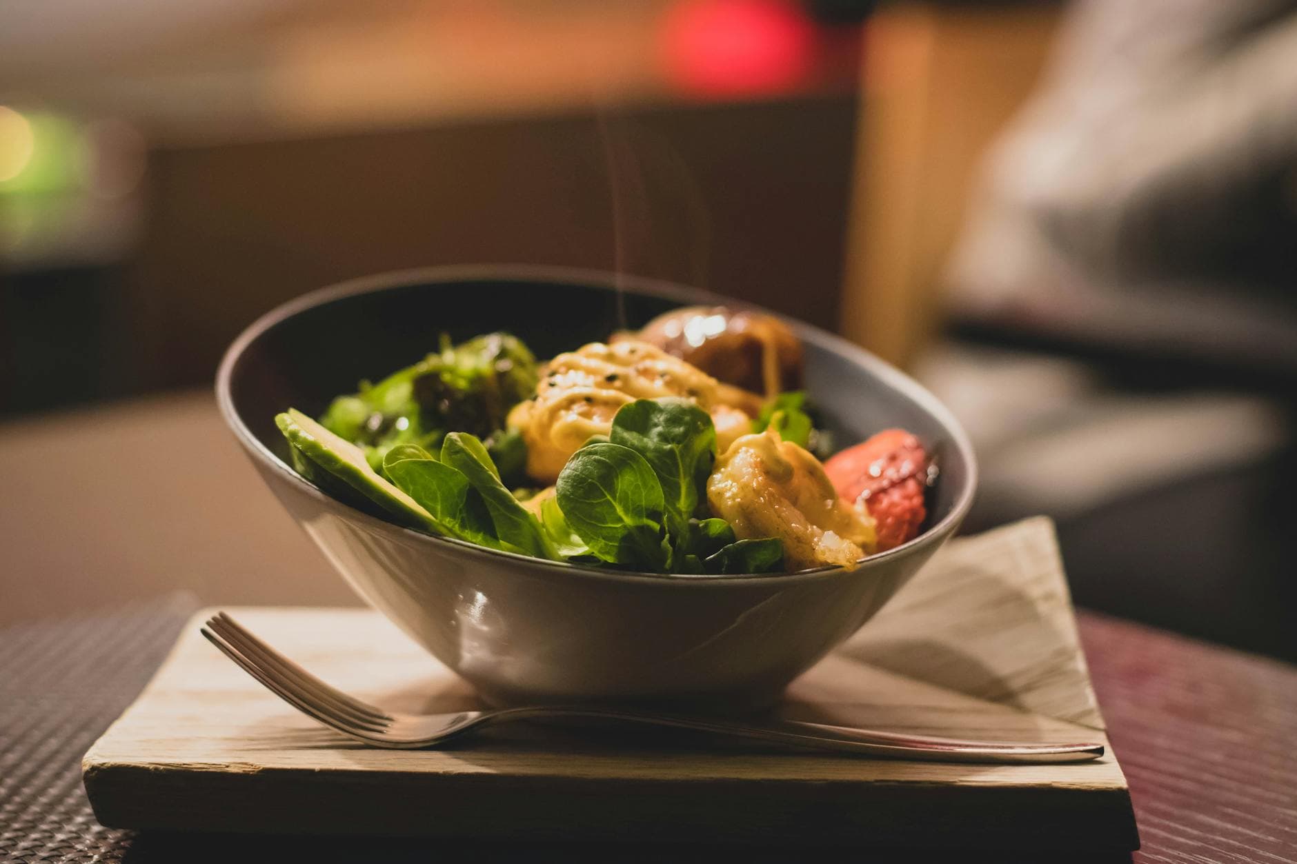 Fresh colorful salad bowl